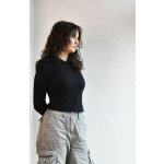 Dámská termo mikina croptop černý s kapucí ThermoBlack