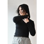 Dámská termo mikina croptop černý s kapucí ThermoBlack