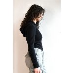 Dámská termo mikina croptop černý s kapucí ThermoBlack