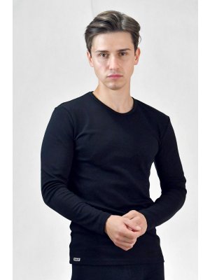 Bambusové tričko pánské dlouhý rukáv černé
