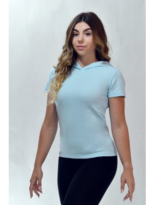 Dámské termo triko s kapucí Sky blue