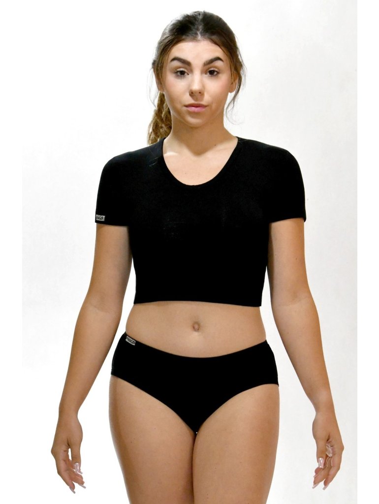 Bambusové triko croptop černý